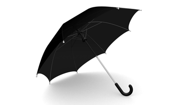 Open black umbrella