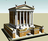 a 3D rendering of a temple also known as the Temple of Caesar