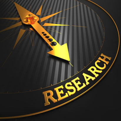 a pointer with its hand pointing to the word research