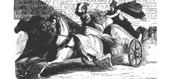 drawing of a chariot race