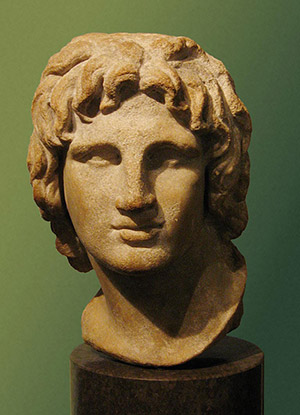 a sculpture of a man who is known as Alexander the Great