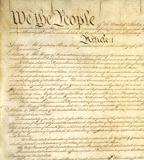 the first page of the Constitution of the United States